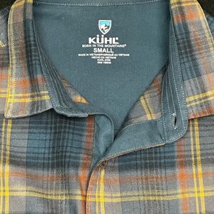Kuhl Long Sleeve Blue Plaid Flannel Shirt